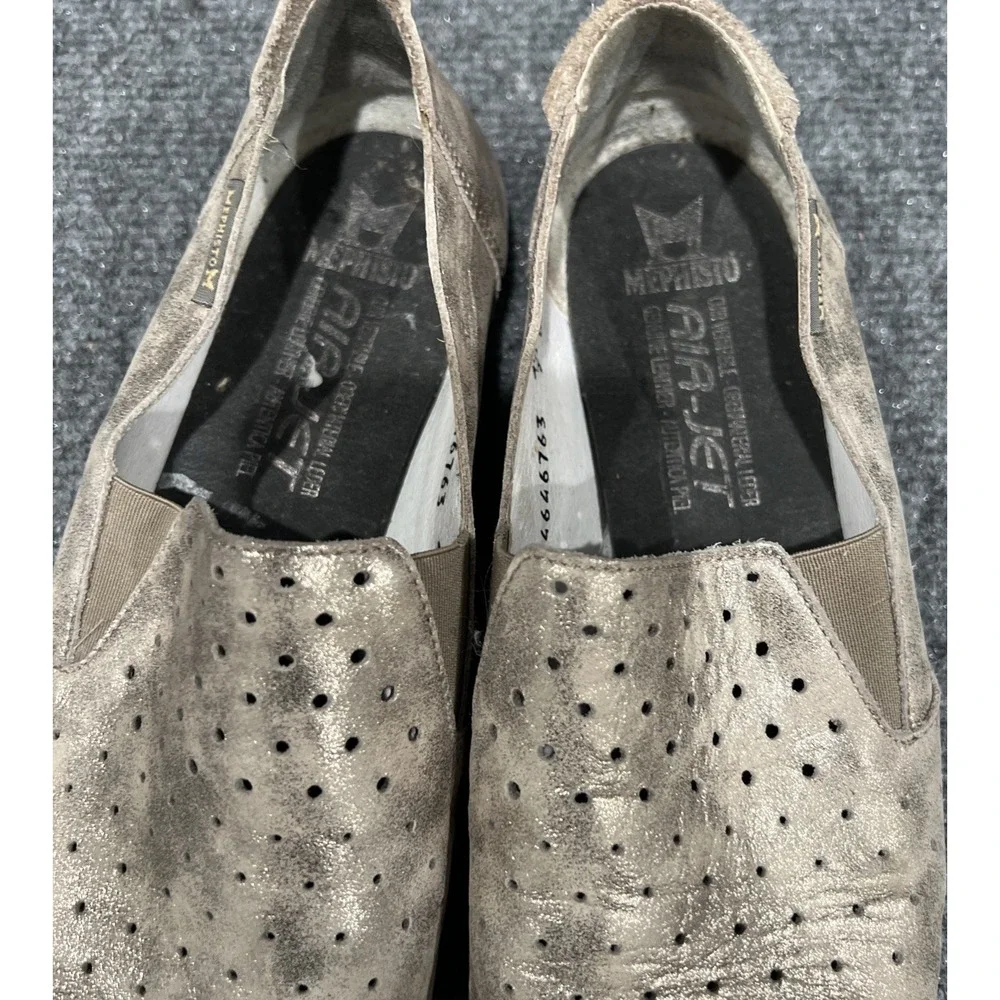 Mephisto Korie Perf Perforated Slip On Leather Lined Women's Shoes 7 Taupe